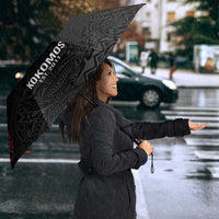 Queensland Papua New Guinea Custom Umbrella All Black Pacific PNG Tribal Style LT9 - Polynesian Pride