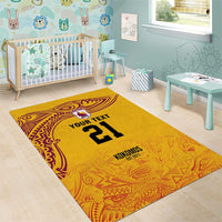 Queensland Papua New Guinea Custom Area Rug All Gold Pacific PNG Tribal Style