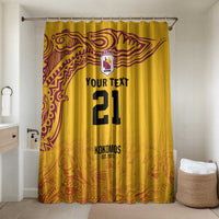 Queensland Papua New Guinea Custom Bathroom Set All Gold Pacific PNG Tribal Style LT9 Shower Curtain Only Gold - Polynesian Pride
