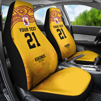 Queensland Papua New Guinea Custom Car Seat Cover All Gold Pacific PNG Tribal Style