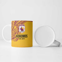 Queensland Papua New Guinea Custom Ceramic Mug All Gold Pacific PNG Tribal Style LT9 - Polynesian Pride