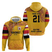 Queensland Papua New Guinea Custom Hoodie All Gold Pacific PNG Tribal Style
