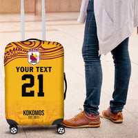 Queensland Papua New Guinea Custom Luggage Cover All Gold Pacific PNG Tribal Style