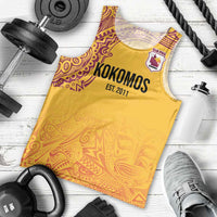 Queensland Papua New Guinea Custom Men Tank Top All Gold Pacific PNG Tribal Style