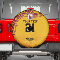 Queensland Papua New Guinea Custom Spare Tire Cover All Gold Pacific PNG Tribal Style