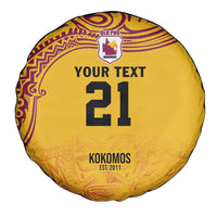 Queensland Papua New Guinea Custom Spare Tire Cover All Gold Pacific PNG Tribal Style