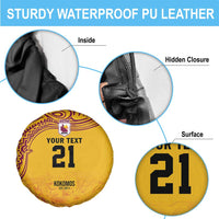 Queensland Papua New Guinea Custom Spare Tire Cover All Gold Pacific PNG Tribal Style