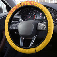 Queensland Papua New Guinea Steering Wheel Cover All Gold Pacific PNG Tribal Style