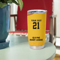 Queensland Papua New Guinea Custom Tumbler Cup All Gold Pacific PNG Tribal Style