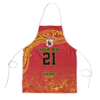 Queensland Papua New Guinea Custom Apron All Red Pacific PNG Tribal Style LT9 Red - Polynesian Pride