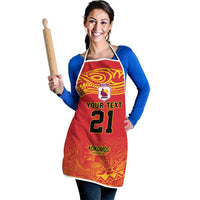 Queensland Papua New Guinea Custom Apron All Red Pacific PNG Tribal Style LT9 - Polynesian Pride