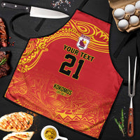 Queensland Papua New Guinea Custom Apron All Red Pacific PNG Tribal Style LT9 Red - Polynesian Pride