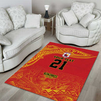 Queensland Papua New Guinea Custom Area Rug All Red Pacific PNG Tribal Style