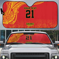 Queensland Papua New Guinea Custom Auto Sun Shade All Red Pacific PNG Tribal Style LT9 Red - Polynesian Pride