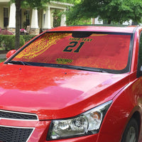 Queensland Papua New Guinea Custom Auto Sun Shade All Red Pacific PNG Tribal Style LT9 - Polynesian Pride