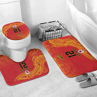 Queensland Papua New Guinea Custom Bathroom Set All Red Pacific PNG Tribal Style LT9 Mat Set Only (3 pcs) One Size Red - Polynesian Pride