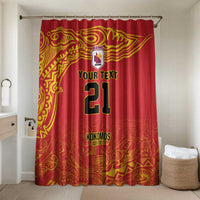 Queensland Papua New Guinea Custom Bathroom Set All Red Pacific PNG Tribal Style LT9 Shower Curtain Only Red - Polynesian Pride