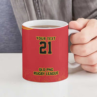 Queensland Papua New Guinea Custom Ceramic Mug All Red Pacific PNG Tribal Style LT9 - Polynesian Pride