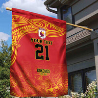 Queensland Papua New Guinea Custom Garden Flag All Red Pacific PNG Tribal Style