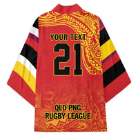 Queensland Papua New Guinea Custom Kimono All Red Pacific PNG Tribal Style - Polynesian Pride