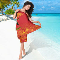 Queensland Papua New Guinea Custom Sarong All Red Pacific PNG Tribal Style