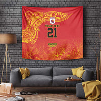 Queensland Papua New Guinea Custom Tapestry All Red Pacific PNG Tribal Style