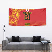 Queensland Papua New Guinea Custom Tapestry All Red Pacific PNG Tribal Style