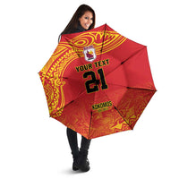 Queensland Papua New Guinea Custom Umbrella All Red Pacific PNG Tribal Style LT9 - Polynesian Pride