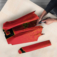 Queensland Papua New Guinea Custom Umbrella All Red Pacific PNG Tribal Style LT9 - Polynesian Pride