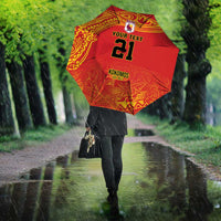 Queensland Papua New Guinea Custom Umbrella All Red Pacific PNG Tribal Style LT9 - Polynesian Pride