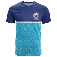 Queensland Samoa Custom T Shirt Blue Pacific Polynesian Tribal Pattern
