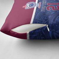 Queensland Samoa Custom Pillow Cover Maroon-Blue Pacific Polynesian Tribal Pattern - Polynesian Pride