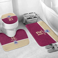 Queensland Samoa Custom Bathroom Set Maroon Pacific Polynesian Tribal Pattern LT9 Mat Set Only (3 pcs) One Size Maroon - Polynesian Pride