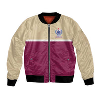 Queensland Samoa Custom Bomber Jacket Maroon Pacific Polynesian Tribal Pattern