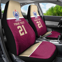 Queensland Samoa Custom Car Seat Cover Maroon Pacific Polynesian Tribal Pattern