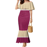 Queensland Samoa Custom Family Matching Mermaid Dress and Hawaiian Shirt Maroon Pacific Polynesian Tribal Pattern