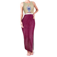 Queensland Samoa Custom Family Matching Tank Maxi Dress and Hawaiian Shirt Maroon Pacific Polynesian Tribal Pattern