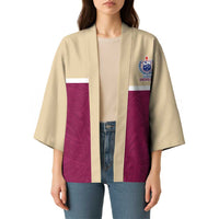 Queensland Samoa Custom Kimono Maroon Pacific Polynesian Tribal Pattern - Polynesian Pride