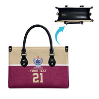 Queensland Samoa Custom Leather Bag Maroon Pacific Polynesian Tribal Pattern - Polynesian Pride
