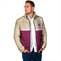 Queensland Samoa Custom Padded Jacket Maroon Pacific Polynesian Tribal Pattern - Polynesian Pride