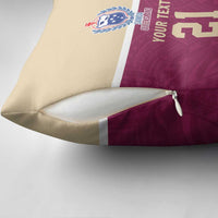 Queensland Samoa Custom Pillow Cover Maroon Pacific Polynesian Tribal Pattern - Polynesian Pride