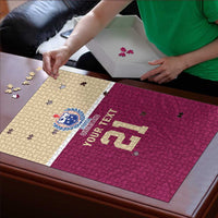 Queensland Samoa Custom Puzzle Maroon Pacific Polynesian Tribal Pattern - Polynesian Pride