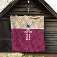 Queensland Samoa Custom Quilt Maroon Pacific Polynesian Tribal Pattern