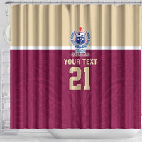 Queensland Samoa Custom Shower Curtain Maroon Pacific Polynesian Tribal Pattern