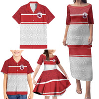 Queensland Tonga Custom Family Matching Puletasi and Hawaiian Shirt QLD with Tongan Ngatu Pattern