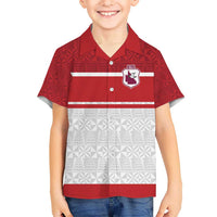 Queensland Tonga Custom Kid Hawaiian Shirt QLD with Tongan Ngatu Pattern