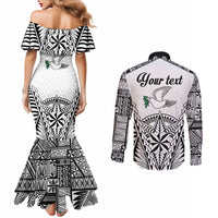Personalised Tonga 676 Couples Matching Mermaid Dress and Long Sleeve Button Shirt Tribal Kupesi Ngatu Unique