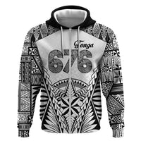 Personalised Tonga 676 Hoodie Tribal Kupesi Ngatu Unique LT9 Zip Hoodie White - Polynesian Pride