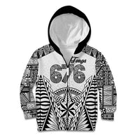Personalised Tonga 676 Kid Hoodie Tribal Kupesi Ngatu Unique LT9 Zip Hoodie White - Polynesian Pride