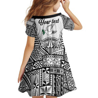 Personalised Tonga 676 Kid Short Sleeve Dress Tribal Kupesi Ngatu Unique LT9 - Polynesian Pride
